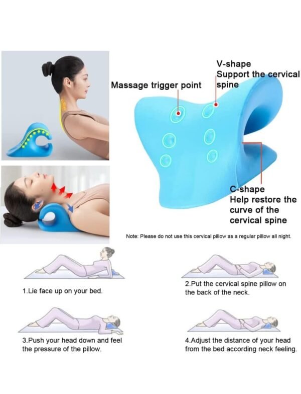 Neck Stretcher for Pain Relief, & Shoulder Relaxer Cervical Traction Device Pillow Muscle Relax, Spine Alignment Acupressure Chiropractic, foam