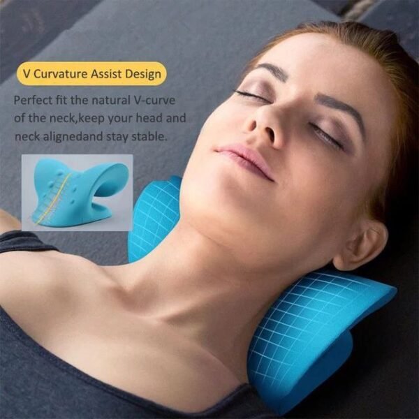 Neck Stretcher for Pain Relief, & Shoulder Relaxer Cervical Traction Device Pillow Muscle Relax, Spine Alignment Acupressure Chiropractic, foam